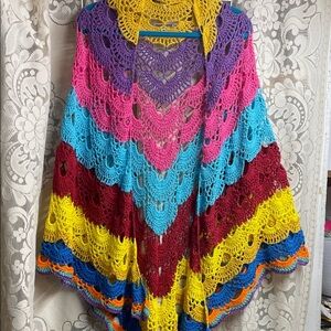 Colorful Crochet Women's Shawl